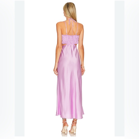 NWT SHOW ME YOUR MUMU Codie Cut Out midi Dress in Lilac size M - Picture 2 of 6